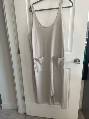 Zara Sleeveless Pocket Harem Short Romper in Light Taupe